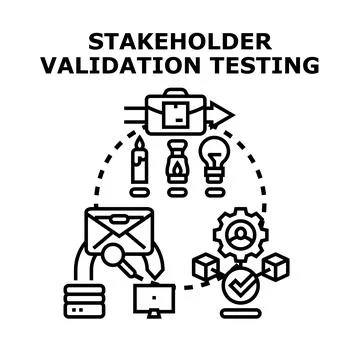 Stakeholder validation testing for project development and evaluation Stock Illustration