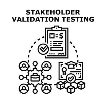 Stakeholder validation testing service managing business processes イラスト素材
