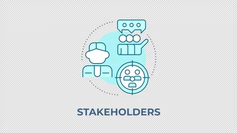 Stakeholders blue concept icon animation Stock Footage 344176786