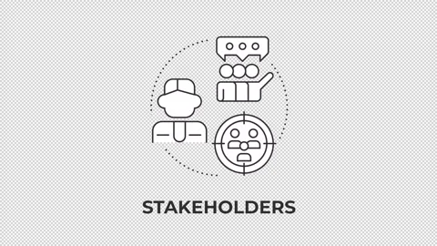 Stakeholders line concept icon animation Stock Footage 340576583