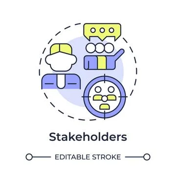 Stakeholders multi color concept icon Stock Illustration