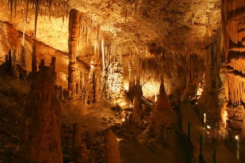 Stalactite cave. Stock Photos