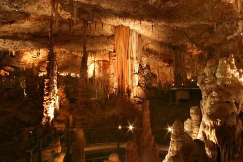 Stalactite cave. Stock Photos