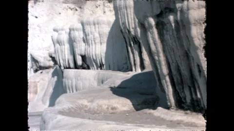 Stalactite Formations at Pamukkale Stock Footage 277585118