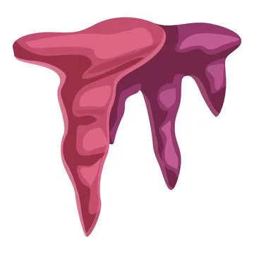 Stalactite hanging from ceiling of cave formation Stock Illustration