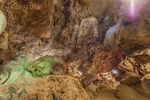 Stalactite inside the Tharlode Noi cave Stock Photos