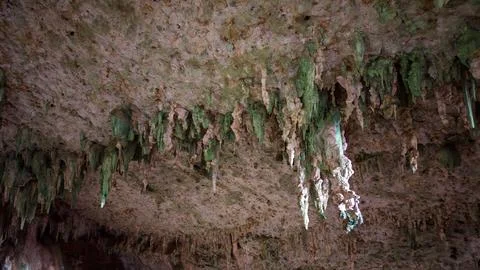 Stalactite-Laden Cave Ceiling Stock Photos