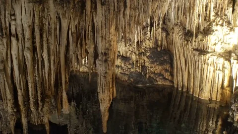 Stalactite stalagmite cave Stock Footage 80654737