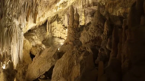 Stalactite stalagmite cave Stock Footage 80660707