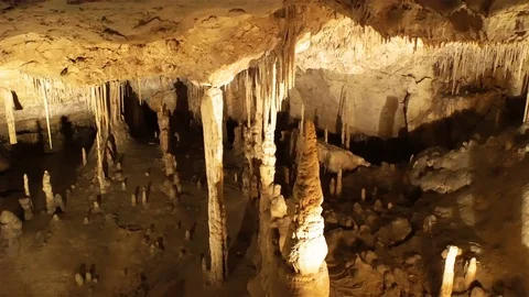 Stalactite stalagmite cave Stock Footage 80663226