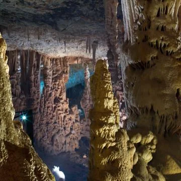Stalactite stalagmite cavern Stock Photos