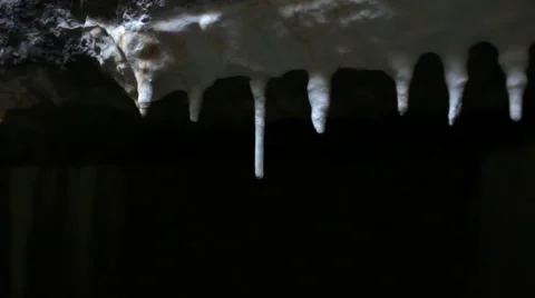 Stalactites in the cave Stock Footage 55155572