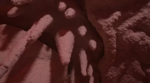 Stalactites in a salt cave Stock Footage 61243698