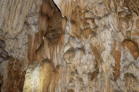 Stalagmite inside the cave Stock Photos