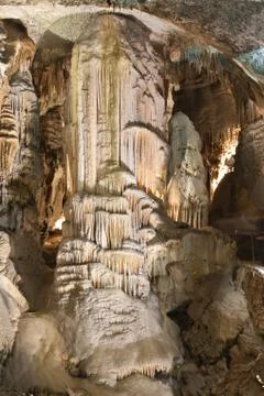 Stalagmite in postojna cave 스톡 사진