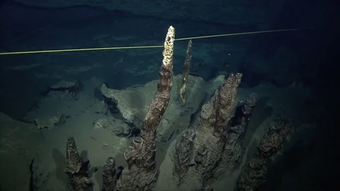 Stalagmite in underwater cave system Stock Footage 83102296