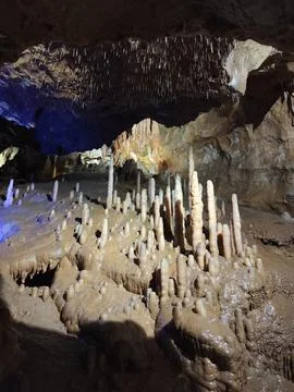 Stalagmites in the cave Foto stock