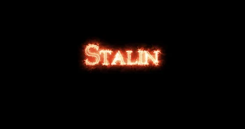 Stalin written with fire. Loop Stock Footage 128871581