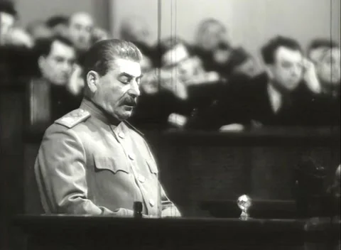 Stalin's speech at the Congress of the Central Committee of the CPSU Stock Footage