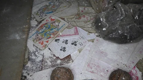 Stalker is exploring new objects for spending the night in the Chernobyl zone. Video stock 115594932