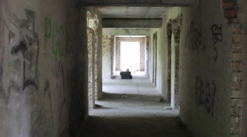 Stalker: the tunnel in the destroyed building for tracking Video stock 39666309