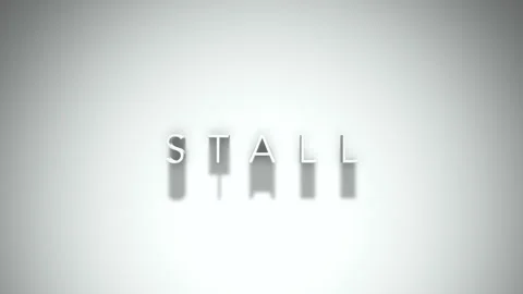 Stall 3D title animation with shadows on a white background Stock Footage 297516381