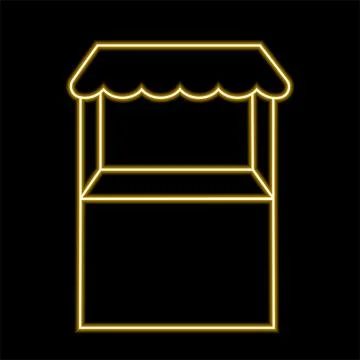 Stall counter in neon effect Stock Illustration