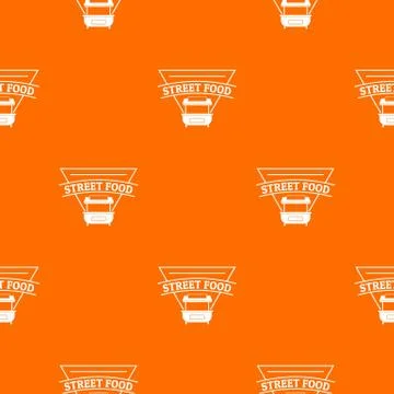 Stall food pattern vector orange Stock Illustration