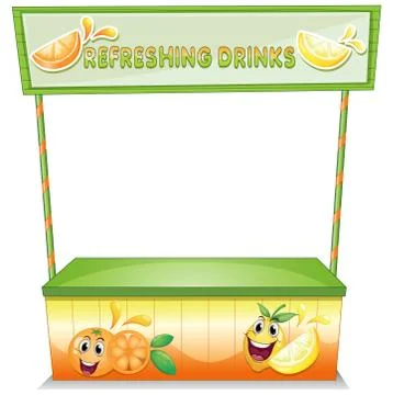 A stall for refreshing drinks Stock Illustration