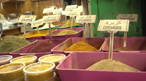 Stall  With Spices On Display Stock Footage 59951661