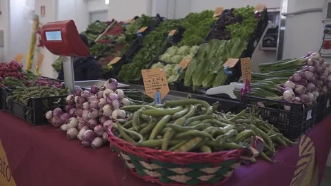 Stall with vegetables Stock Footage 82022686