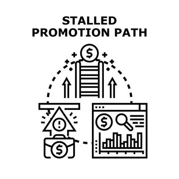 Stalled career promotion path concept vector illustration Stock Illustration
