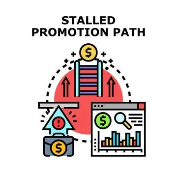 Stalled career promotion path concept vector illustration Illustration