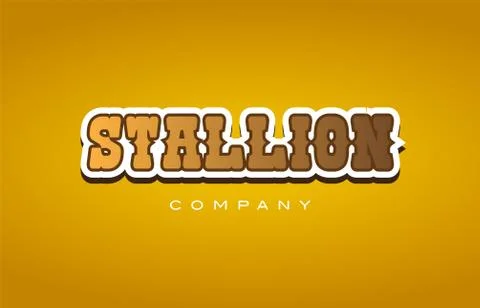 Stallion western style word text logo design icon company Stock Illustration