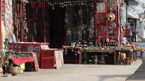 Stalls with souvenirs Stock Footage 58569921