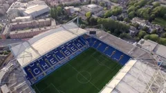 Pitch Level View of Stamford Bridge Stad, Stock Video