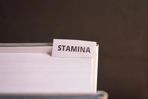 Stamina Paper Tab Between Book Pages for Health, Performance and Athletic T.. Fotos de archivo