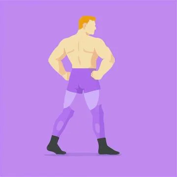 Stamina Underhook Match Contest Strength Arena Stock Illustration