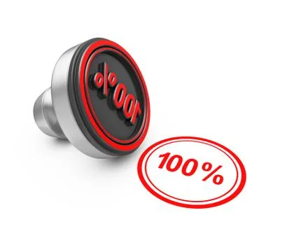 Stamp 100% on white paper. Stock Photos