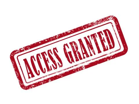 Stamp access granted in red Illustrazione stock