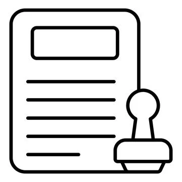 Stamp and paper showing vector of official document in trendy style Stock Illustration