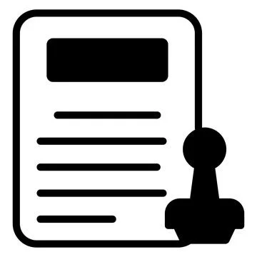 Stamp and paper showing vector of official document in trendy style Illustrazione stock