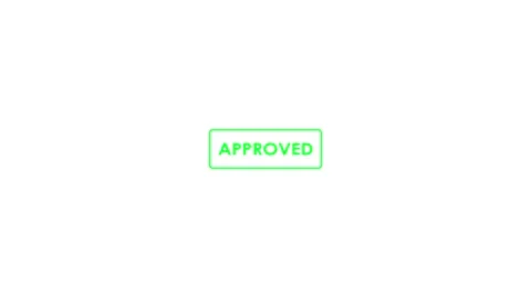 Stamp approved animated hand stamping approved green screen croma 4k looping Stock Footage 315254341