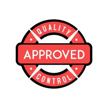 Stamp of approved quality control label design for business design element Illustrazione stock