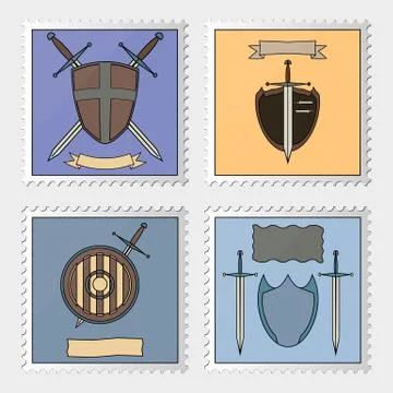 Stamp with armoury Ilustração Stock