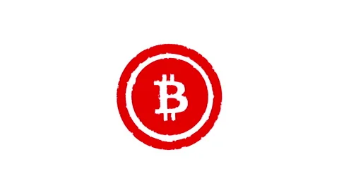 Stamp BITCOIN. Alpha channel. Video stock 87551382