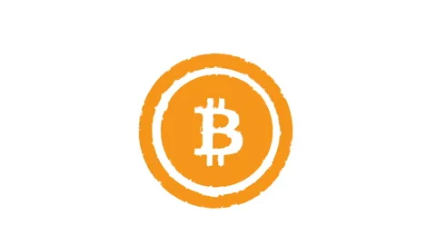 Stamp BITCOIN. Alpha matte Video stock 91214889