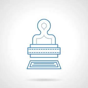 Stamp blue flat line vector icon Stock Illustration