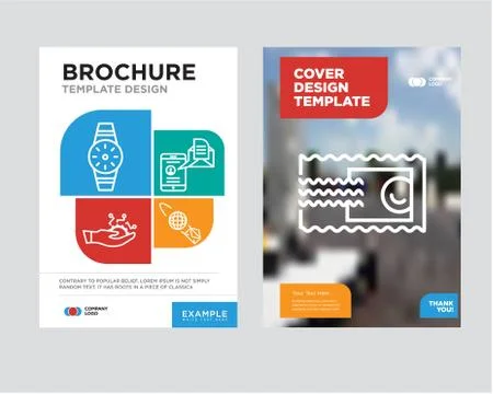 Stamp brochure flyer design template Stock Illustration