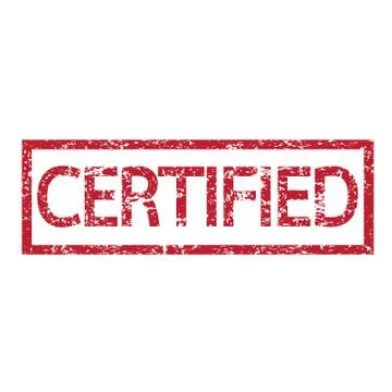 Stamp certified text Stock Illustration